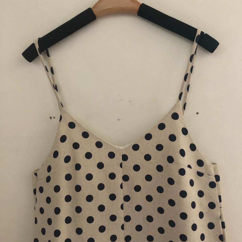 [into] Black polka dot oatmeal Cute ruffles Cotton Romper - Picture 2 of 10